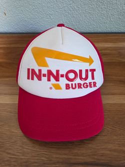 Official In-N-Out Burger Employee Hat Snapback Red Uniform Crew Cap Vintage 90s