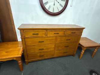 Ashley Cross Island 9-Drawer Oak Dresser