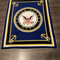 Great condition United States Navy Fleece Blanket/Throw. 58”x 46”