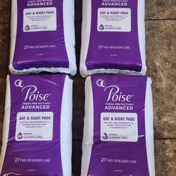Brand New Packages of Poise 6+ Absorbency Ultimate Long Pads  27 count