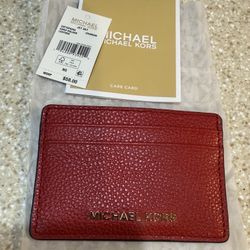 Michael Kors Red Raspberry Tall Card Case 