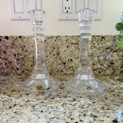 Vintage Italian RCR pair of CRYSTAL CANDLE STICK HOLDERS 