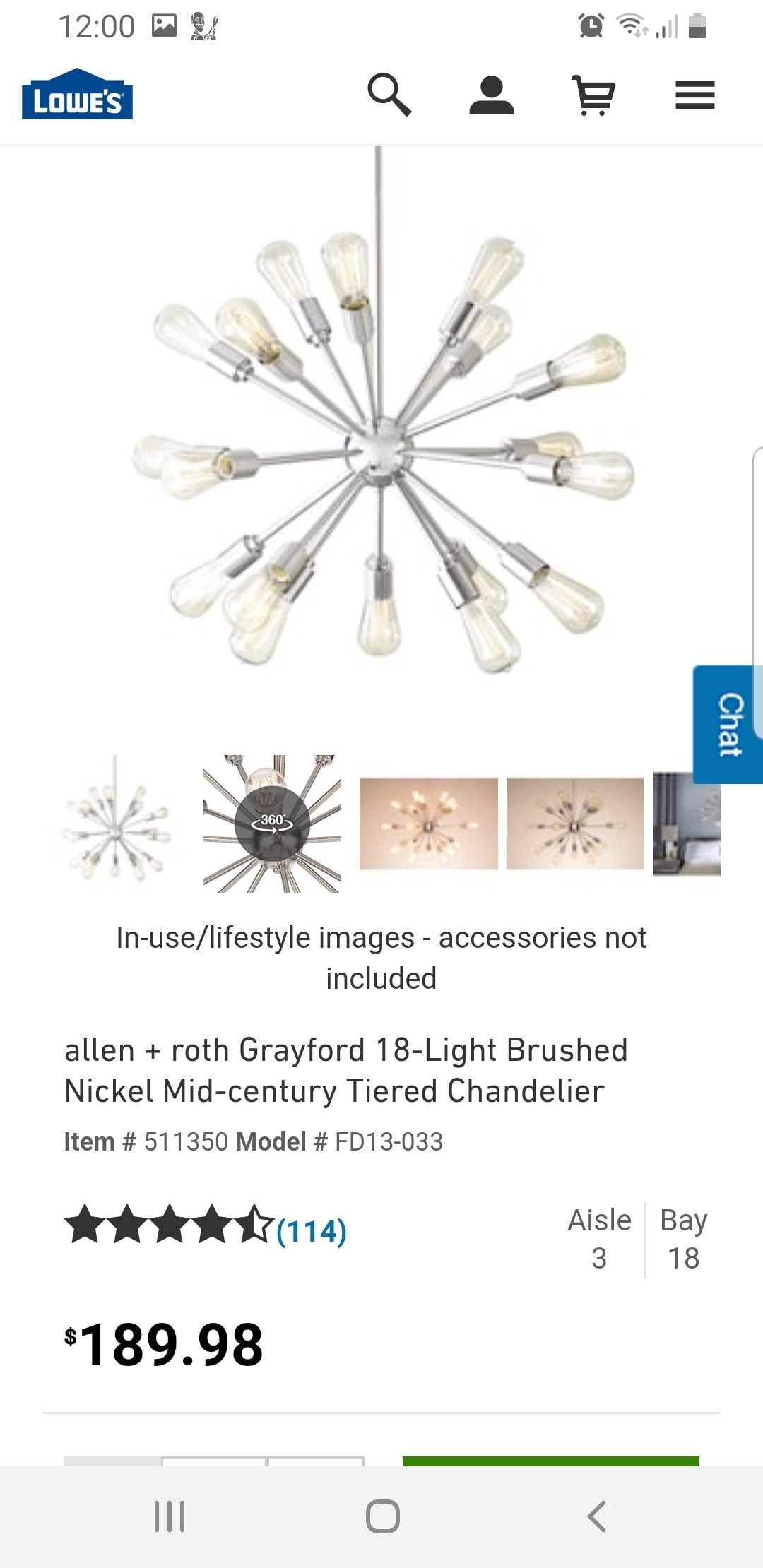 Allen roth 18 light chandelier