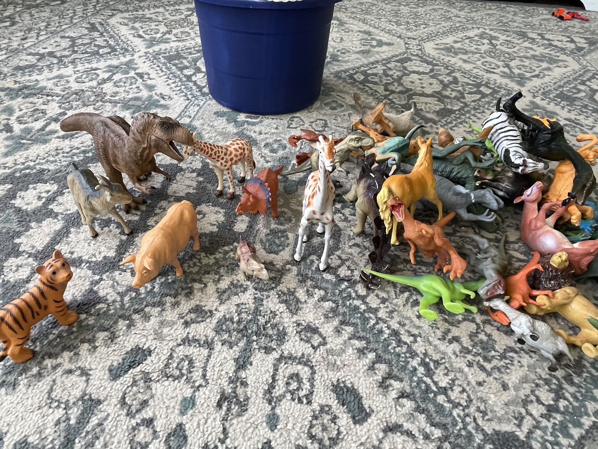 A Lot Of Animal Toys Dinosaurs Farm Animals Safari Animals