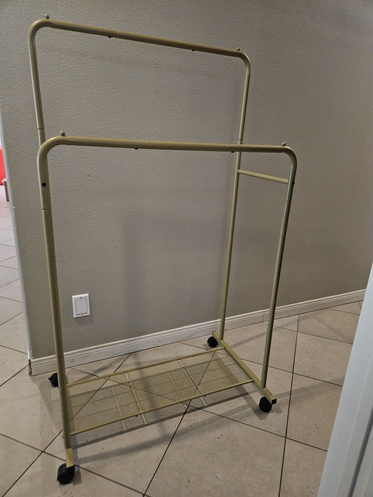 Double Bar Clothes Rack Gold Color