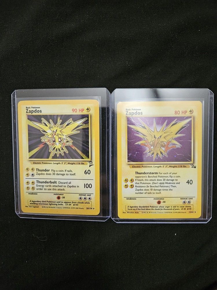 Pokemon Cards Holo Zapdos Vintage Legendary Rare
