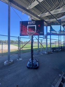 Lifetime Adjustable Basketball Hoop and base.