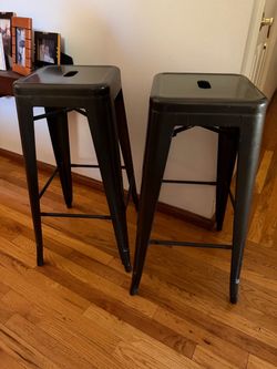 2 Metal Dark Brown 30” Bar Stools $40 each
