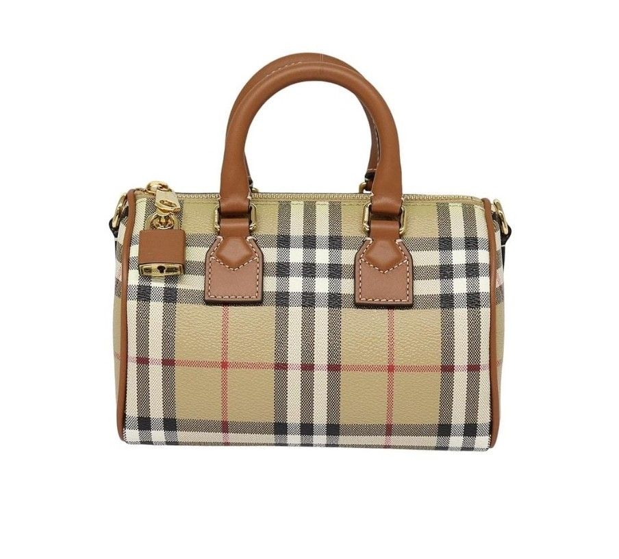 BurberryNova check beige canvas handbag