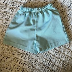 Vintage Health-Tex Baby Boy Solid Seafoam Green Elastic Pull On Basic Shorts 9m