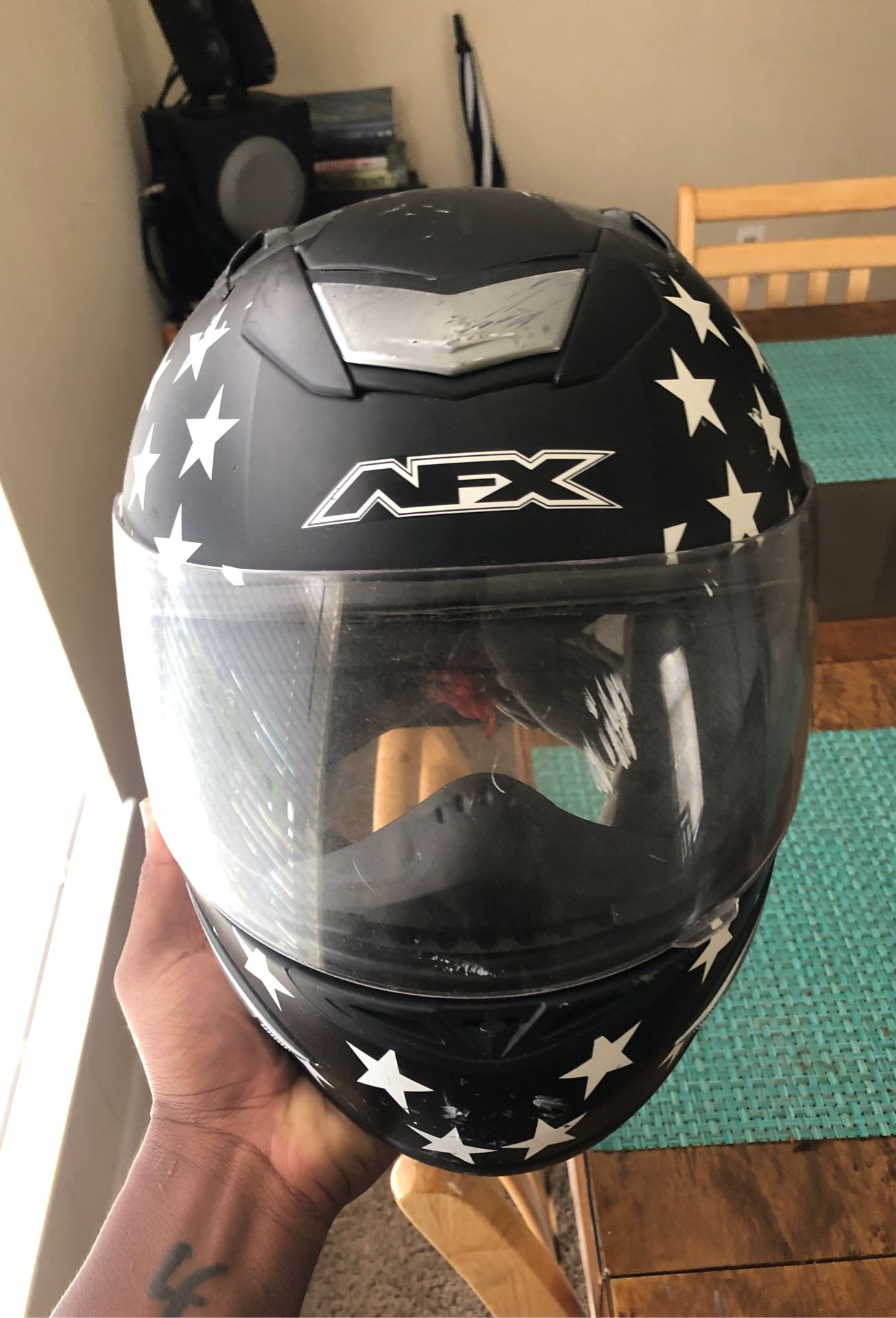 Stars and Stripes Motorcycle Helmet (L)