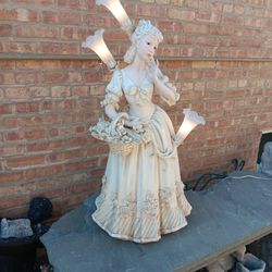 39" Victorian Vintage Woman Of Elegance Resin Outdoor/ Indoor Lamp Statue 
