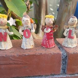 Vintage ( Antique?)  Christmas Putz NOEL angel Ornaments 