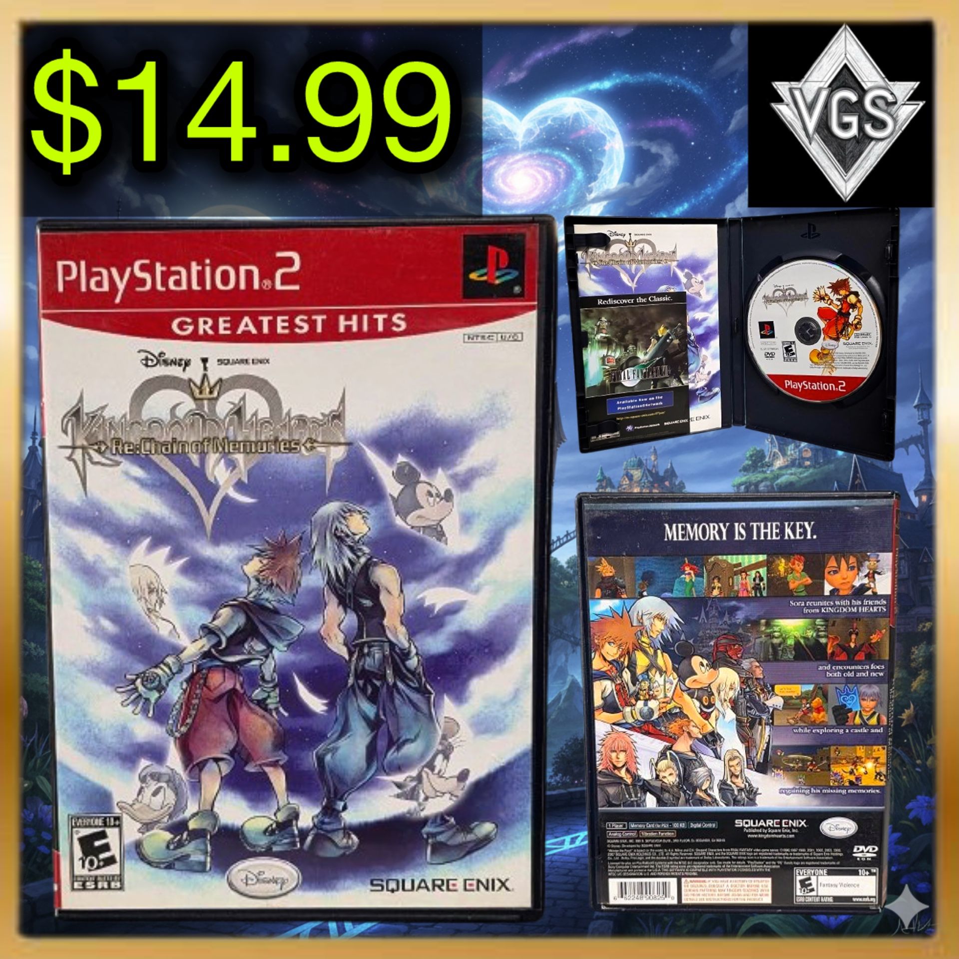 *VINTAGE* Kingdom Hearts Re: Chain of Memories (Sony PlayStation 2, 2008)