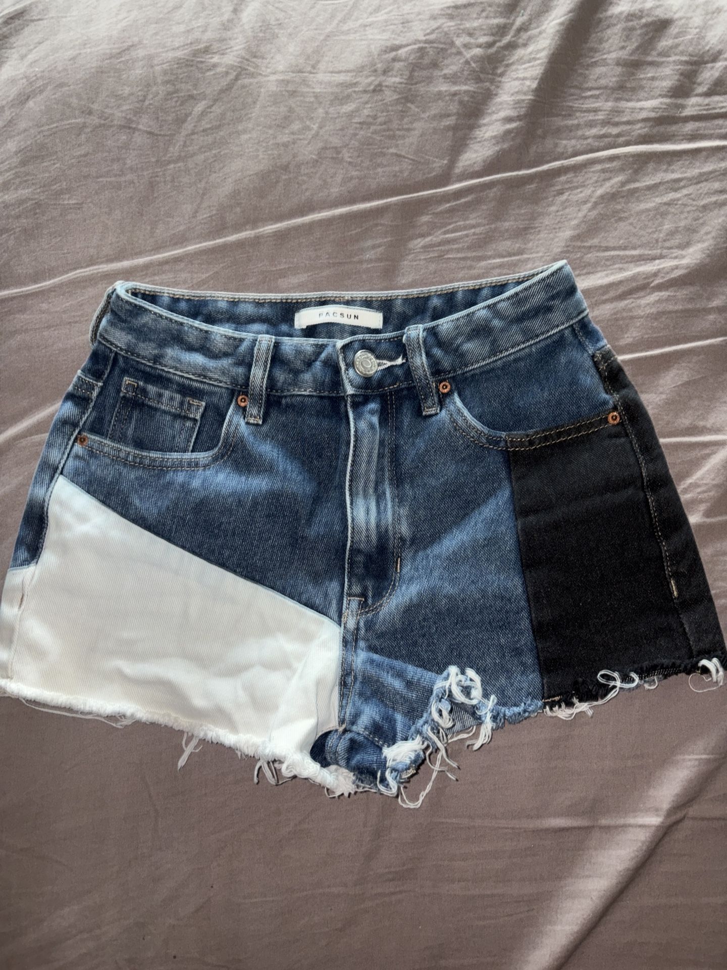 Pac Sun High Rise Festival Multicolor Cutoff Shorts Size 23