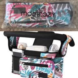New Momcozy Universal Stroller Organizer with Insulated Cup Holder for Newborn & Toddler, Tropical