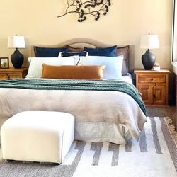 Pair of wood nightstands