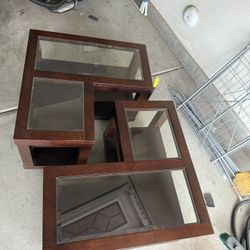 Two piece Rolling Coffee Table Set