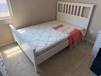 White Wood Queen Bed Frame