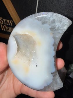 Druzy Agate Crescent Moon