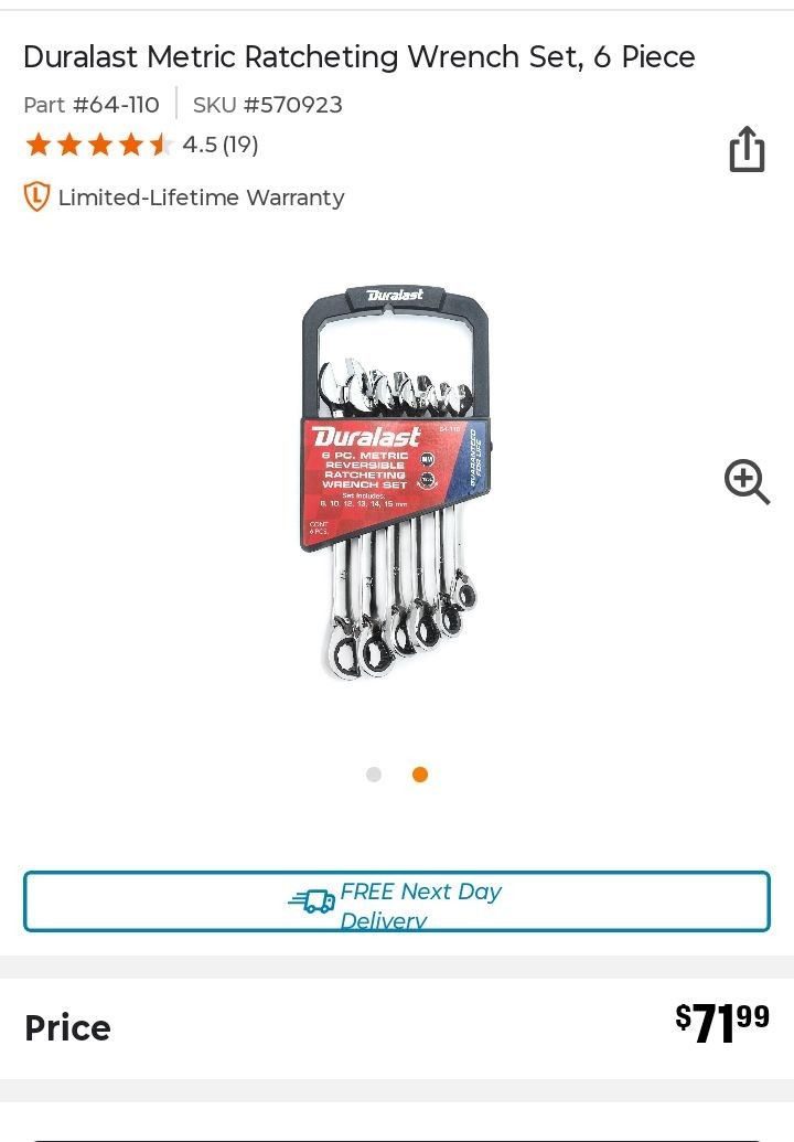 6 PC METRIC REVERSIBLE RATCHETING WRENCH SET 