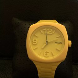 Men’s Nixon Tuned In The Dial Watch Yellow Black Silicone 