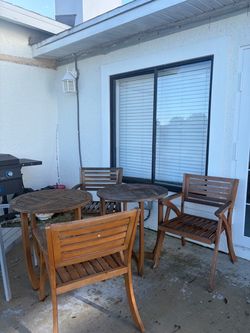 Outdoor Wood Patio Table and Chair Set