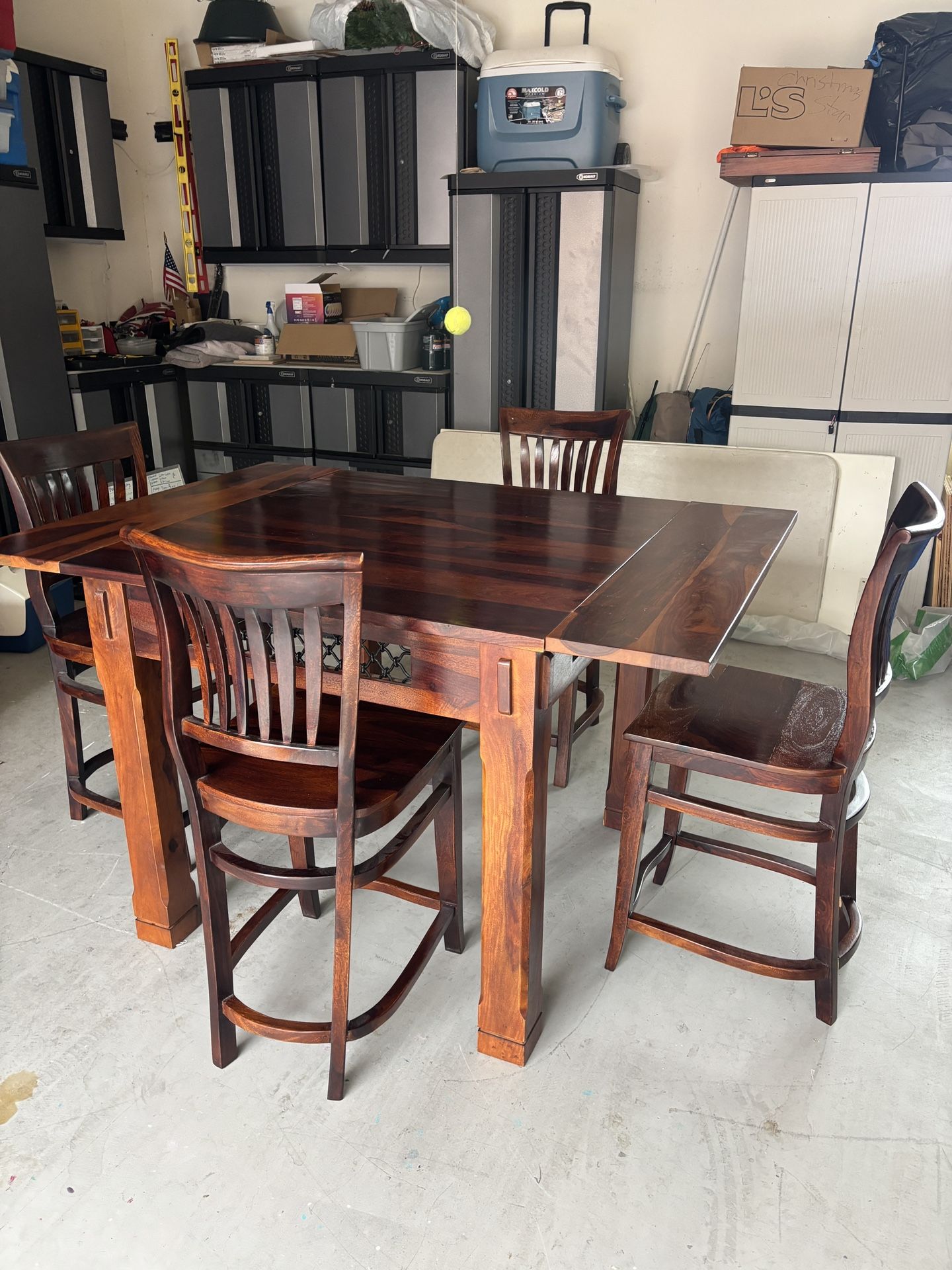 Solid wood extendable counter height kitchen table
