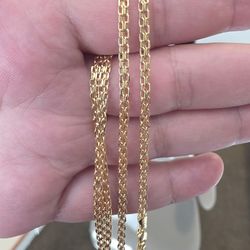 24" 10K Solid Gold Bizmark Chain 3mm
