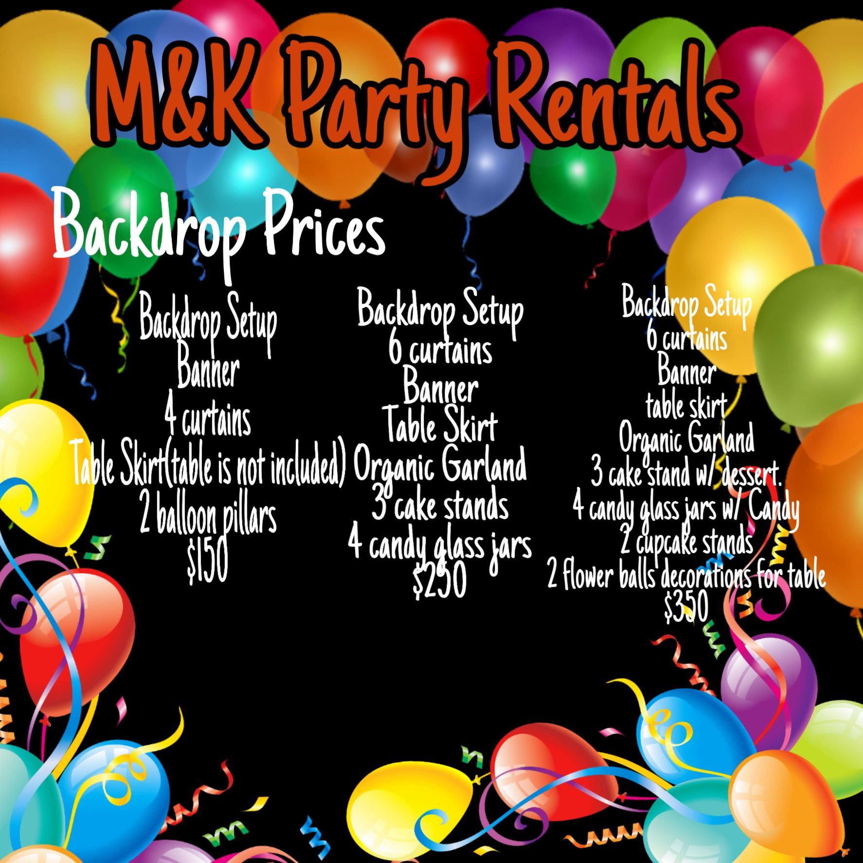 M&K Party Rentals & Balloon Decorations Myra (310)292-7278  Louis vuitton  birthday party, Girly party ideas, Themed party supplies