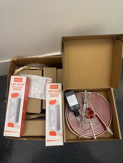 LED strip lighting 250’ ft and LED dimmable drivers