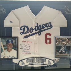Steve Garvey Framed Autographed Jersey