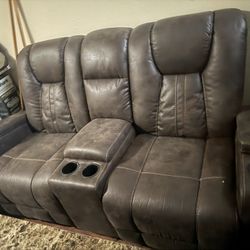 Leather Loveseat 