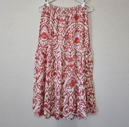 Indigo Rose Boho Smocked Tiered Maxi Skirt