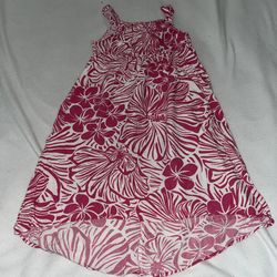 Kala Hawaiian Dress Tank Pink White Kids Girls 10 A025