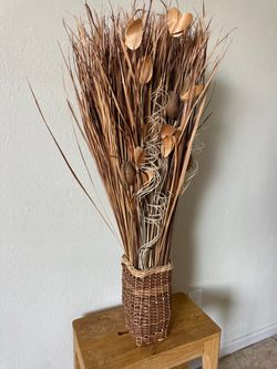 Snopek Botanical Bundle in Woven Wicker Boho Vase Home Decor Accent 3ft