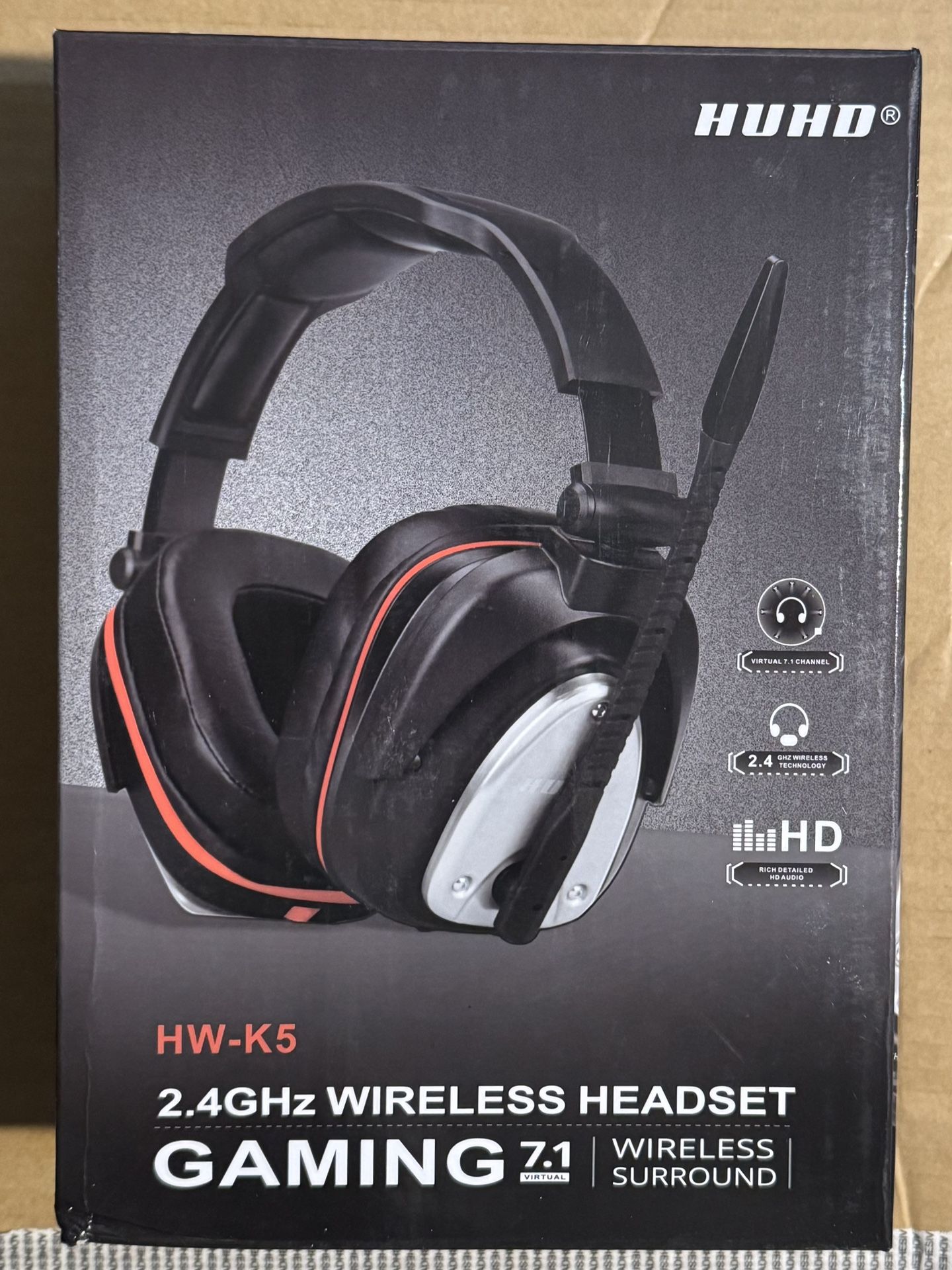HUHD HW-K5 2.4Ghz 7.1 Wireless Headset for Xbox Series S/X One New Sealed