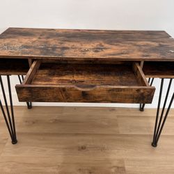 Wooden Desk With Drawers