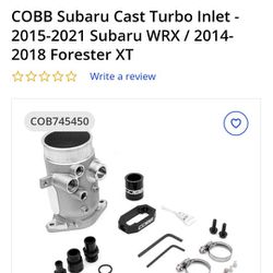 2020 subaru wrx COBB cast turbo inlet