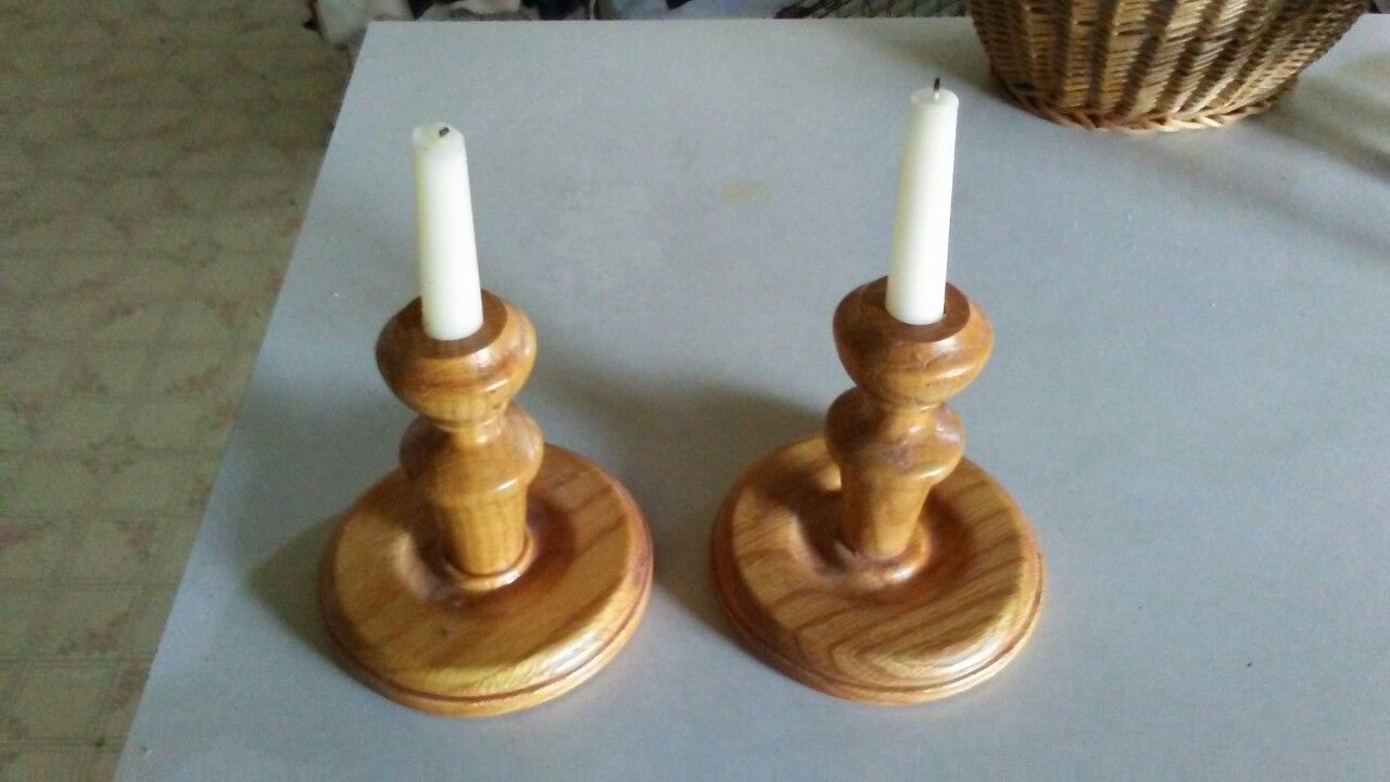 Oak Candle Stick Holders