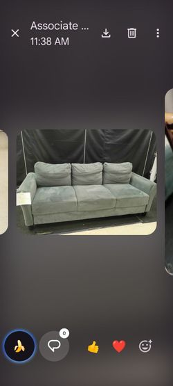 Green color Couch sits Great