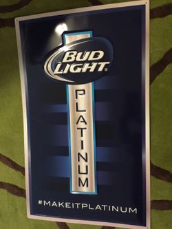 Bud light platinum tin sign