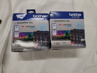 two 4-Packs of Genuine Brother LC30334PKS XXL INKvestment Tank Ink Cartridges