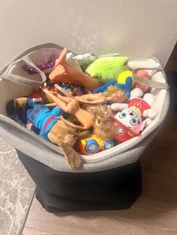 Hamper full of toddler toys some are brand new