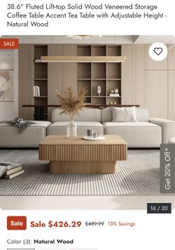 Brand New In Box Wood Coffee Table