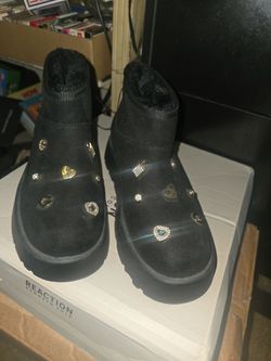 Black Ankle Boots WITH charms size 7