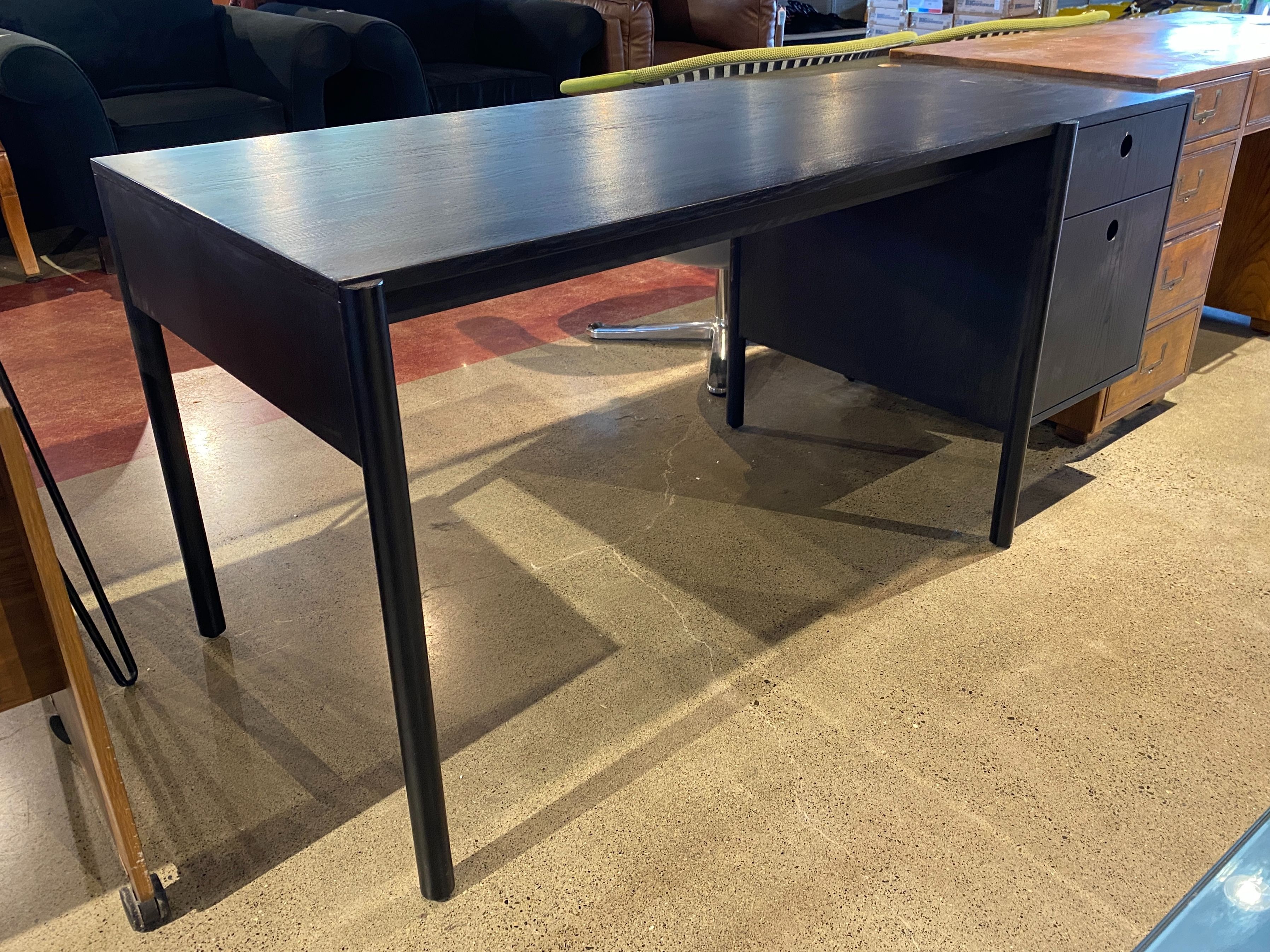 BLU DOT Black Minimal 2-Drawer Desk