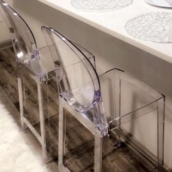 Modern Transparent Clear Armless Bar Counter Stool Chair