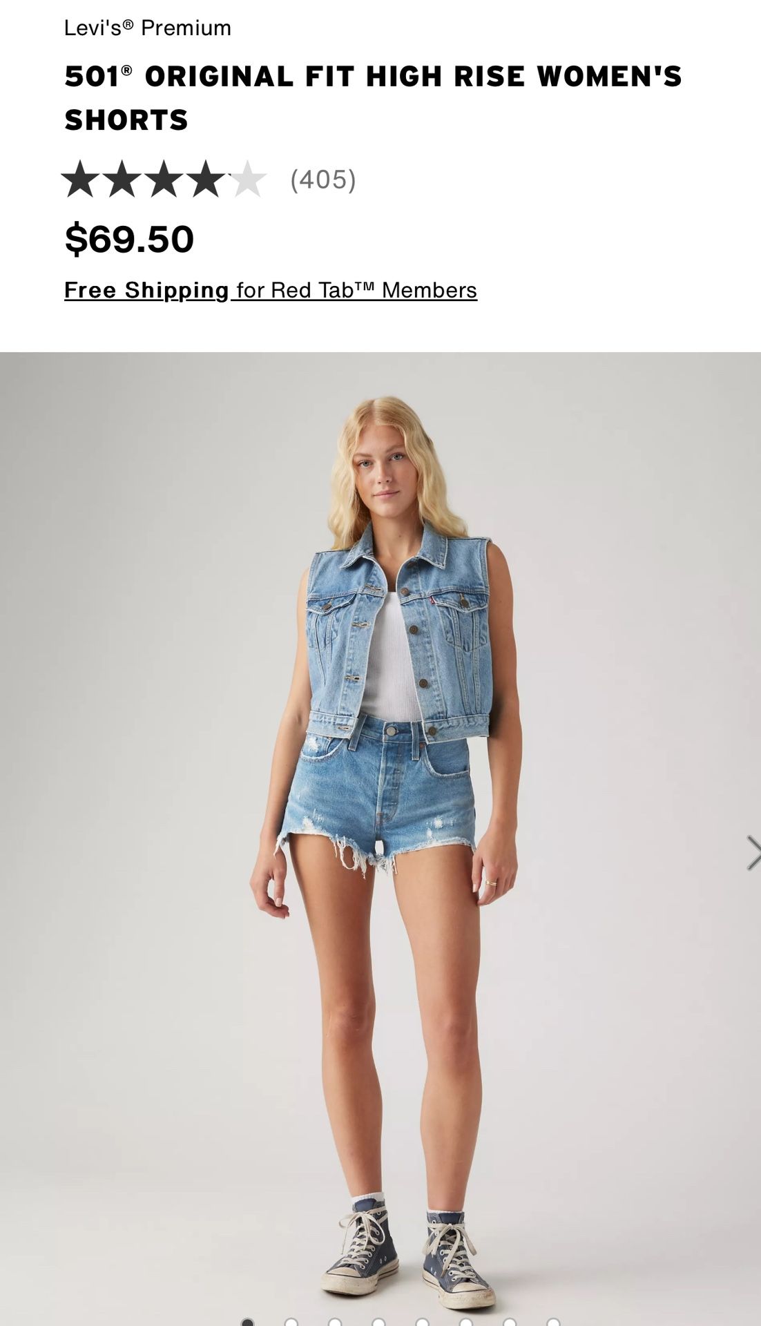 501 HIGH RISE WOMEN'S SHORTS