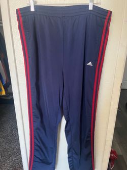 Vintage 2002 Adidas Tearaway Track Pants Navy Blue Red Snap Popper Y2K  #vintage #athleticwear #tracksuit